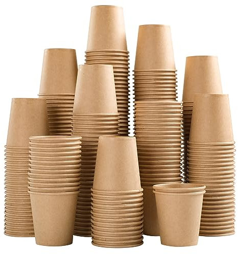 SIUQ 1200 Pack 3 oz Kraft Paper Cups, Disposable Bathroom Cups, Mini Mouthwash Cups, Hot/Cold Beverage Drinking Cup for Gargle Espresso Juice Medicine (Brown)