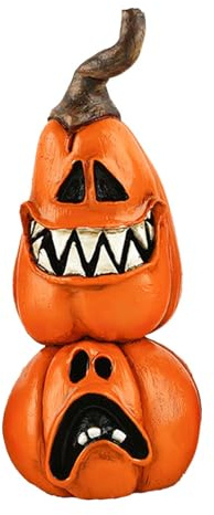 PETSOLA Estatua Ornamental de Resina para Halloween, Artesanías Hechas a Mano en Miniatura para Halloween, Encantadores Adornos Multiusos Impermeables para Re, Calabaza