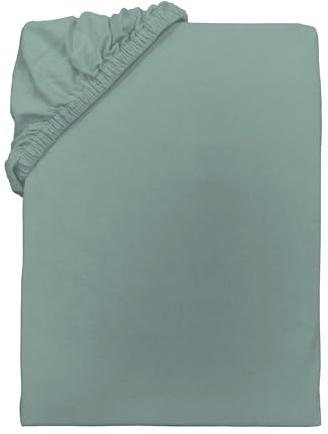 TOM TAILOR Jersey sängkläder, cirka 90–100 x 190–200 cm, 100% bomull/jersey, grönt UNI (eukalyptus)