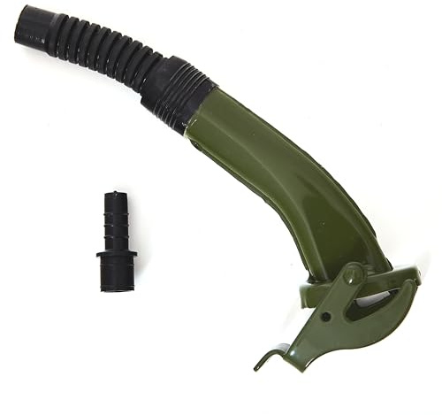 BW Bec verseur flexible en métal pour jerrican à essence 5/10/20 litres Flex Standard avec support pour bidon de 10/20 litres Vert olive RAL 6003 Fabriqué en Europe