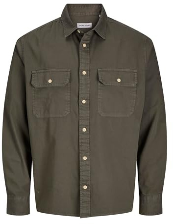 Jjetravis Shirt Ls Noos, Dusty Olive, XL