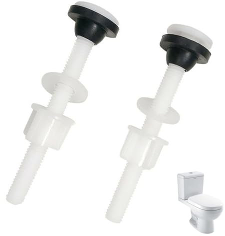 4 Pack Plastic Toilet Tank Bolts, M10 Toilet Cistern to Toilet Pan Fixing Fitting Sealing Kit Close Coupling Bolts WC Tank to Bowl Bathroom Toilet Repair Kits
