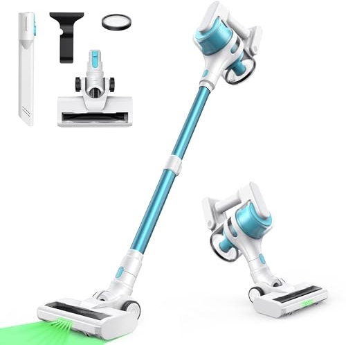 SINCHEREU Cordless Vacuum Cleaner, Hoover Cordless Cleaner with Type-C Charging Port, 6 in 1 | Lightweight | Anti-Tangle Brush | LED Lighting | 45Mins 300W, Stick Hoover for Hard Floors, Pet Hair, Car