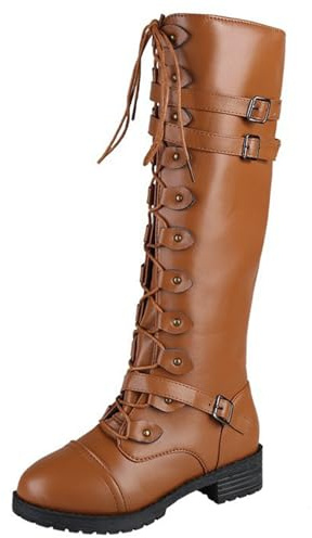 Botas altas hasta la rodilla para mujer, botines de moda con tacón cuadrado, botines elásticos, antideslizantes, resistentes, botas de invierno informales para mujer, cómodas para uso diario con jeans