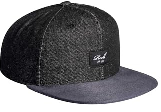 Reell Black Denim Suede Keps Herrar - bomullskeps basebollkeps flat brim hatt Snapback, med skärm Sommar-Vinter Vår Sommar Höst Vinter - One Size svart