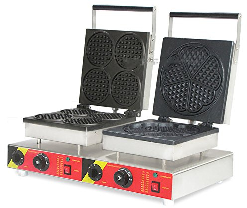 CGOLDENWALL Np-573 Commercial 2 en 1 machine à Gaufres machine à pain gaufrier antiadhésif Waffle grille-pain à double gaufré Baker électrique Belgian Waffle Réchaud - 220V