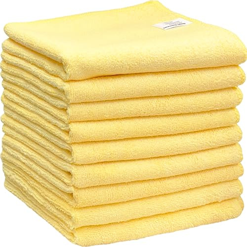 Simple Houseware 9-Pack Microfiber Cleaning Towels, Heavy-Duty & Reusable Cloths for Home, Kitchen, and Car, 16 x 24, 325 GSM