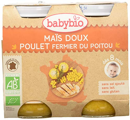 Babybio Pots Maïs Doux/Poulet Fermier du Poitou 400 g