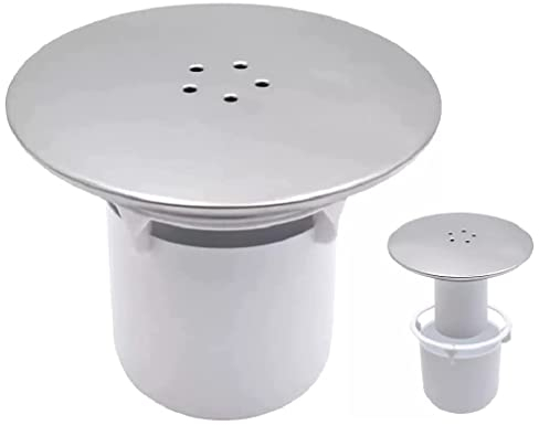 Shower Drain Cover, Waste Cap Tube/Cup Cubicle 90mm / 115mm Plug Hole Drain Replacement Easy Fit Chrome Finish Fast Flow Hair Trap Basket, Shower Drain Cover Replacement, Shower Trap