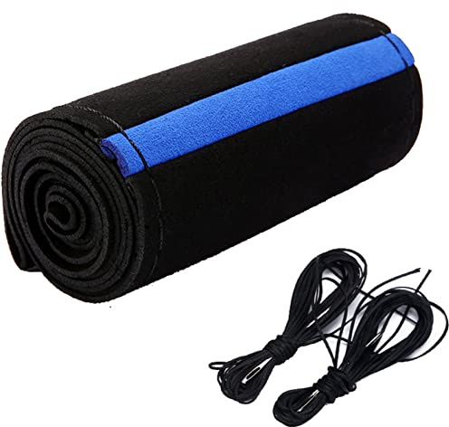 XuanMax DIY Suave Coser a Mano Cubierta del Volante Gamuza Nubuck Funda para Volante Coche Cosida Universal 37-38cm Respirable Envoltura Protectora Cubre Volante Piel 15 Pulgadas - Azul