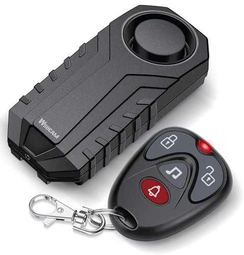 WSDCAM 113dB Loud Anti Theft Vibration Sensor Alarm Systems for Electric Bike Motorcycle Golf Car Trailer Mailbox Garage Door Waterproof Home Security Bike Accessories Bike Alarm with Remote