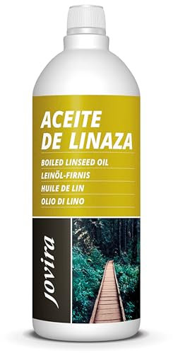 JOVIRA PINTURAS Huile de Lin 1 L -(100% Pure Naturelle). Protection, nutrition et entretien du bois. (1 Litre)