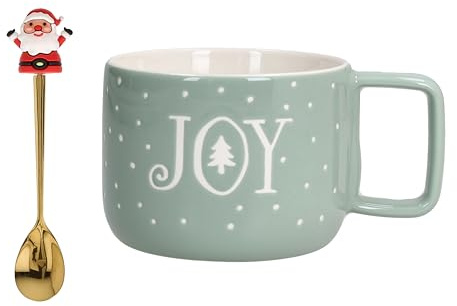 Tognana, Mug 420cc con cucchiaino - Babbo Natnatale, New Bone China, Azzurro
