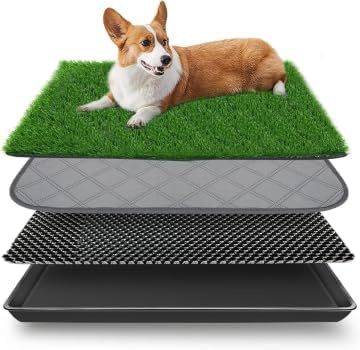 Embellbatt 50X60 cm Hundetoilette Wohnung hundetoilette hundeklo für zuhause Kunstrasen Hundetoilette Hundetoilette für Kleine Hunde Welpenklo Haustiertoilette Trainingsunterlage für Kleine Tier WC