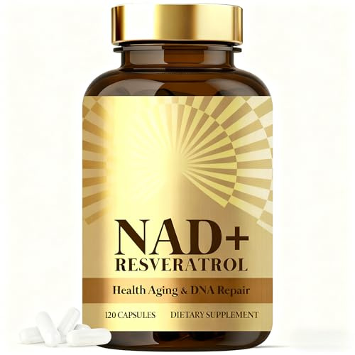 Integratore Premium NAD+ & Resveratrolo 1500mg | 120 Capsule Molli | Supporto Anti-Aging e Benessere Cellulare | Confezione da 1 bottiglia | Nuovo packaging dorato