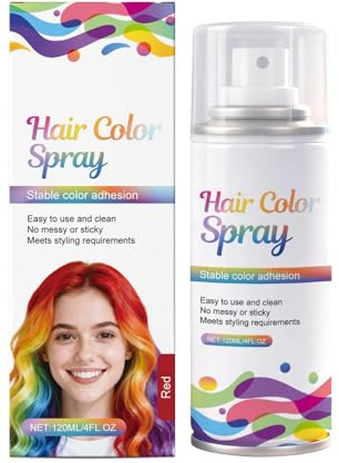Christmas HairSpray Temporary Hair Color Spray for Women and Kids,One-Time Use Hair Sprays, Washable Disposable Natural Color Hair Spray Dye for Party Halloween Cosplay (Red)