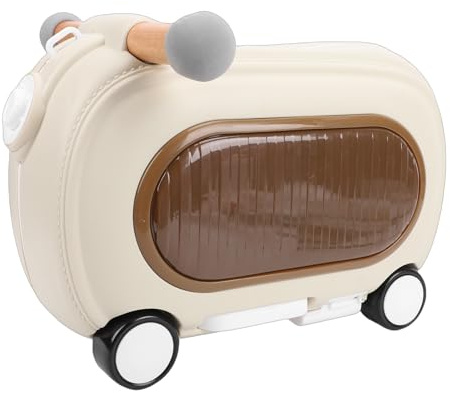 Bnineteenteam Ride On Bagage, 20L Rullande Resväska för Småbarn med Hjul Musikljus, Multi Modes Anti Tipping Hopfällbart Fotstöd, för Resor (Beige)