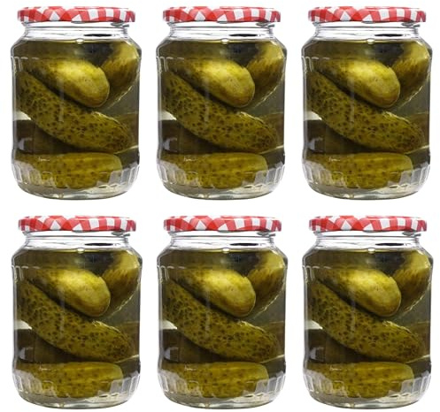 Devitre 6 bocaux de 720 ml avec couvercles et étiquettes