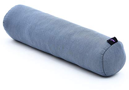 Leewadee yoga bolster pequeño – Cojín alargado para pilates y meditación, reposacabezas hecho a mano de kapok, 50 x 15 x 15 cm, Antracita