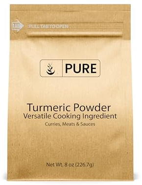 Pure Original Ingredients Turmeric Powder (8 oz), Food Grade, Natural, Spicy Flavor, Curry, Rice, Eco-Friendly