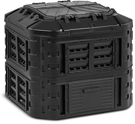 hillvert Compostiera da Giardino Composter per Giardinaggio HT-COMP-600 (600 l, Ancoraggio 11 cm, Polipropilene)