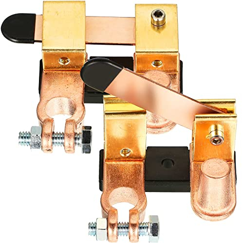 2 Pack Side Post Battery Disconnect Switch 12v / 24v 250/750 Amps Top Knife Blade Master Switch Battery Cut off for Marine Car Boat Rv Truck(Top Post Negative Horizontal and Vertical)