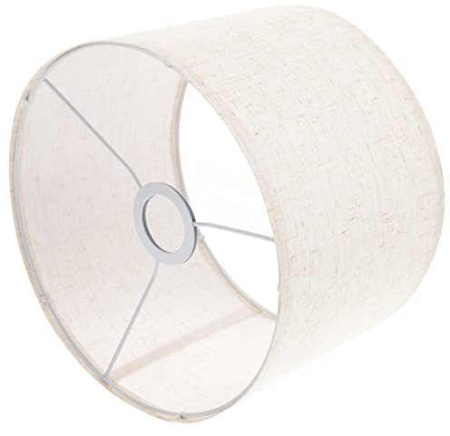 Tambor Lámpara Pantalla Cilindro Pantalla Desmontable Tela Luz Pantalla Cubierta para Hotel Hogar Dormitorio Sala de Estar E27 Luz Decoración 26. 5X18cm,