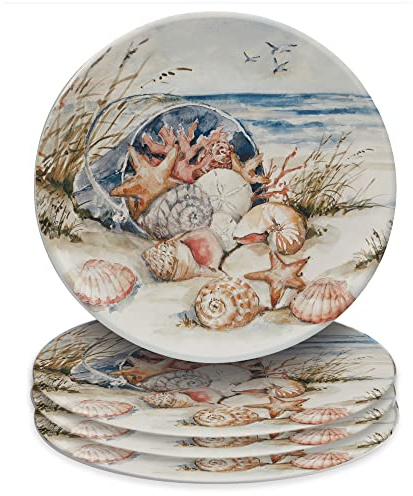 Certified International Coastal Landscape 11 Dinner Plates, Multicolor, Large, Set of 4