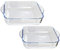 Lot de 2 plats à four en verre - plats de service rectangulaires Plat à four rectangulaire 32 x 28 x 22 cm - Plat à four plat de service en verre