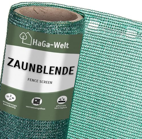 HaGa Zaunblende 0,9m x 10m mit 85% Schattierwirkung in grün – Balkon Sichtschutz & Terrassen Sonnensegel – Hitzeschutz & Sonnenschutz für Pflanzen – Wetterfest & Temperaturbeständig