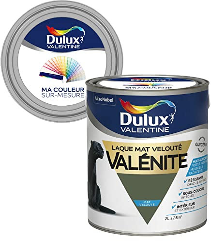 Ma Couleur Sur-mesure par Dulux Valentine – Peinture Laque Glycéro - Grande résistance pour boiseries et ferronneries - Mat Vert Tropical 2 L