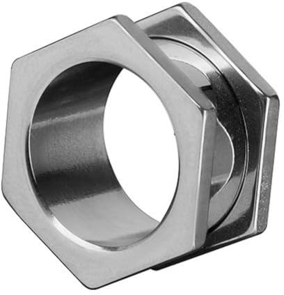 Taffstyle Flesh Tunnel öronplugg öronpiercing hexagon silver, 22mmm