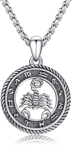 PARYFO Collana con ciondolo dei 12 segni zodiacali 925 Sterling Silber ossidato/oro, ciondolo con segno zodiacale, catena di astrologia, gioielli, regalo di compleanno, ideale per uomini e donne, con