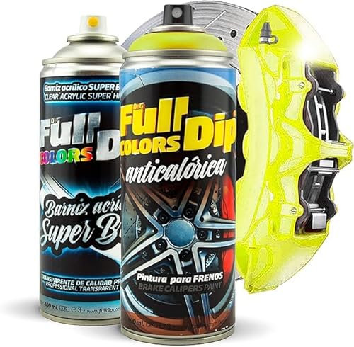 Full Dip GIALLO lucido Vernice pinze freni Resistente Alte Temperature 390°C