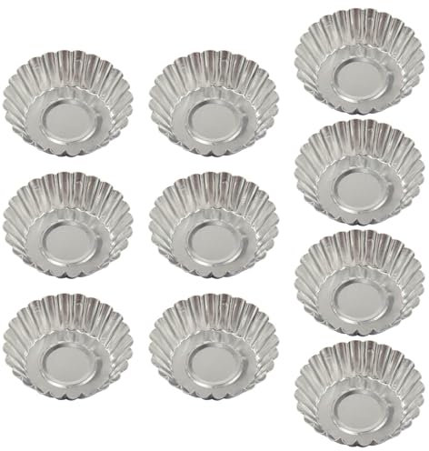 Lot de 10 moules ronds en aluminium pour tartelettes et tartelettes