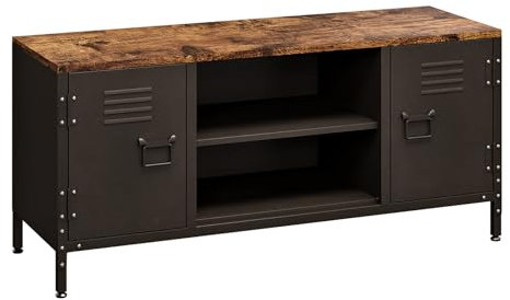 Metallschrank Aufbewahrungsschrank Sideboard TV-Schrank TV-Regal Metall Kommode Mehrzweckschrank verstellbare Ablagen Wohnzimmerschränke Stahlblech Stahlschrank Fernsehtisch 120 x 40 x 50 cm Metall
