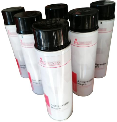 SIO 6x Pintura Antigravilla Negro 500 ml – Spray Protector Bajos Coche – Protección Anticorrosión y Antigolpes – Revestimiento Carrocería Automoción Alta Resistencia - Uso Automoción