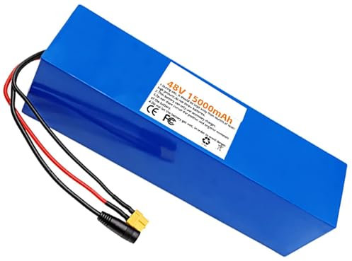Batterie de vélo électrique 48V 15Ah, Batterie Ebike 48V 15Ah Batterie de Remplacement Haute Puissance avec Chargeur pour Moteurs 250W 350W 500W 800W 1000W 48V 15Ah, XT60+DC