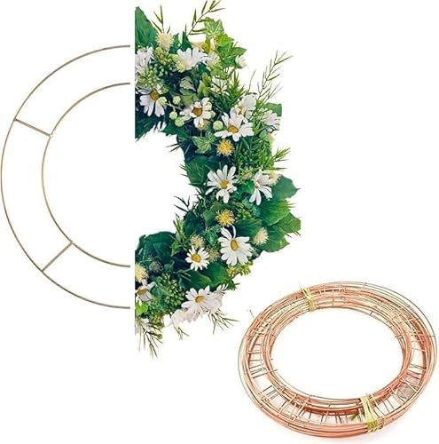 Caliko 10 Pcs 10 Inch Wreath Ring, Metal Wire Wreath Frame for Wreath Making Supplies Floral Craft, DIYs & Front Door Decor| Wreath Base for New Year Birthday Valentines & Christmas Wreath Making Kit.
