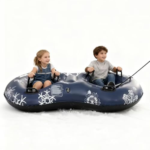 Tubos de Nieve Inflables para Trineos Adultos, Trineos JanTeelGO 167cm de Doble Jinete para Adultos Pesados con Línea de Remolque - Regalo de Invierno al Aire Libre
