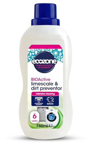 Ecozone BIOActive Limescale & Dirt Preventor Liquid, Washing Machine Cleaner, Appliance Limescale Remover & Rust Remover, Vegan Friendly Eco Conscious Natural Cleaning Products - 750ml