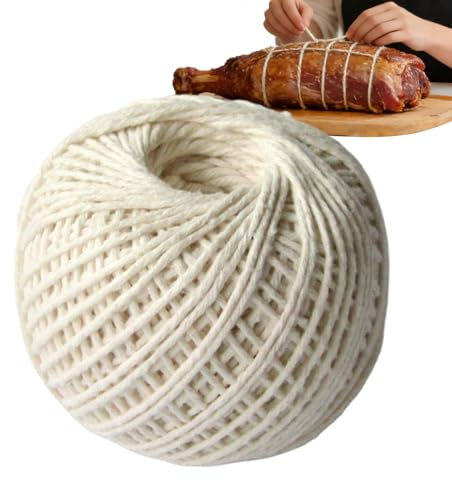 Generico Cordel de cocina – Resistente para trabajos pesados, 85 m, de algodón, cuerda para cocina casera, horno – para asados de carne, salchichas, atar, paquetes de regalo