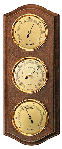 Fischer Wetterstation, Schwarz, 285 x 125 mm, Holz, Walnut Coloured, 330 x 130 mm