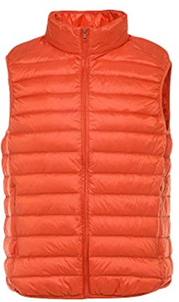 LaoZanA Hombre Caliente Chalecos Sin Mangas de Plumas Chaquetas Naranja L