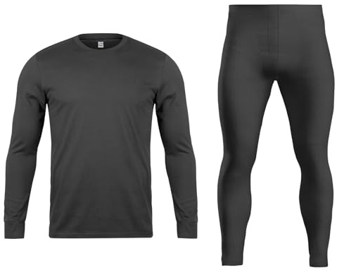 Orbiz Conjunto de ropa interior térmica para hombre - Camiseta completa de manga larga y calzoncillos largos tipo Long Johns, ropa interior de invierno Perfect Heat Micro, gris, S