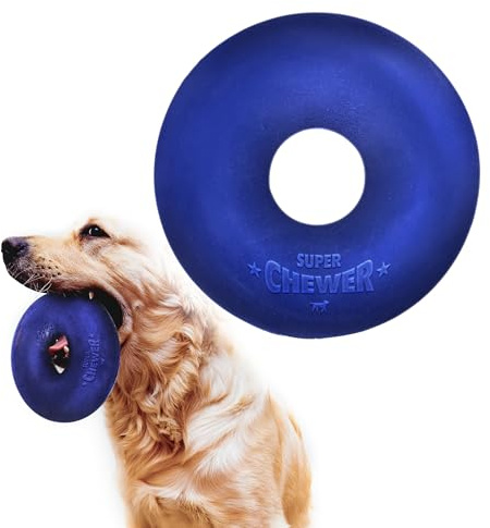 Tuff Pupper SuperChewer Tough Dog Ring Toy | Lifetime Replacement | Strong Natural Rubber | Dog Chew Toys for Aggressive Chewers | Durable Tug Toy | Ring Toys for Strong Dogs | Large Breed Tested