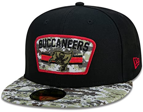 New Era NFL Salute to Service 2021 Cap 59Fifty Basecap American Football Fitted Keps Svart, Tampa Bay Buccaneers, 56-57