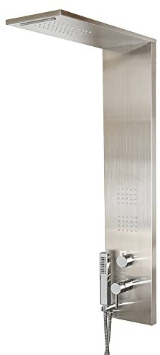 Metaform modello Trend pannello doccia in acciaio inox satinato, 4 funzioni