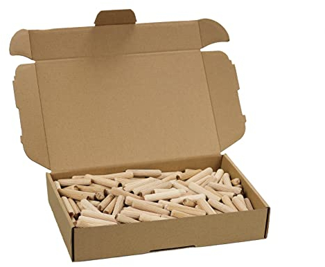 Tolux Holzdübel 8x35 [mm] Packung mit 500 Stück, Rillendübel, Langholzdübel, Hergestellt aus hochwertigem Buchenholz nach DIN 68150.