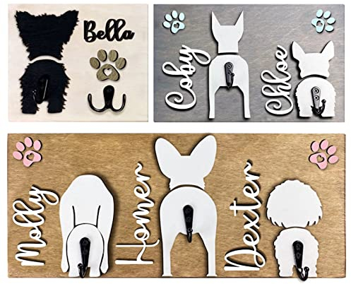 Ozinna Personalisierte Hundeleine-Halter für Wand Hundeleine Schlüsselhalter Individuelle Leinenhalter Wandhalterung für Eingangsbereich Bauernhaus Hundeartikel Aufbewahrungs-Organize (Stil 2)